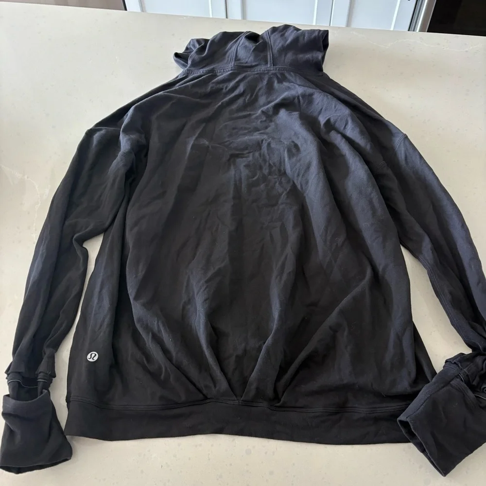 Lululemon Black Rulu long sleeve hooded Run Top Size 6 - Picture 7 of 7